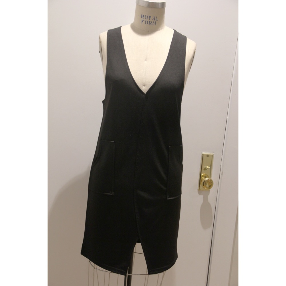 Deep v-neck shift dress